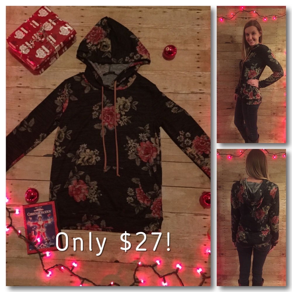 Brand new never worn!     Floral Hoodie Sweatshirt